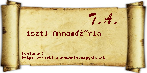 Tisztl Annamária névjegykártya